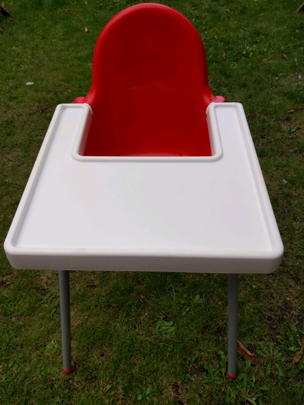 red ikea high chair